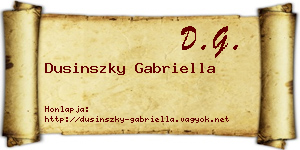 Dusinszky Gabriella névjegykártya